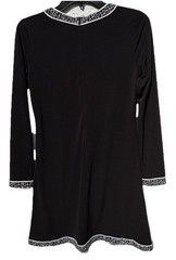 Michael Kors Womens Round Neck Long Sleeve Bodycon Dress Black White Stretch XS