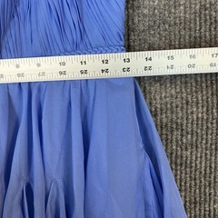 Ieena For Mac Duggal Thin Strap Tiered Chiffon Gown Size 4 Blue Romantic
