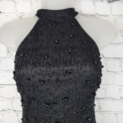 NWT Windsor Size M Black Beaded Backless Bodycon Mini Dress