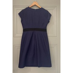 Boden Navy Blue Tapestry Sheath Dress 6 p petite 6p