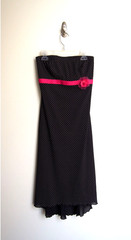 Heart Moon Star Black White Pink Polka Dotted Strapless Dress Size S