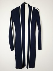 Reiss Kelli Ribbed Striped Mini Dress, Navy/Cream – Size M