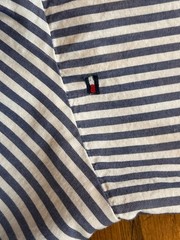 Tommy Hilfiger Women blue and white vertical striped cotton shirt dress Size 12