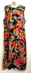 Jessica London Womens Dress Plus Size 26 W Red Blue Sleeveless Round Neck Causal