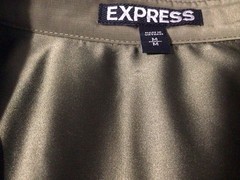 Express Olive Sleeveless Button Front Zip Pockets Belted Lined Short Dress M