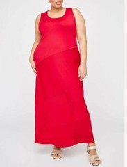 Catherines Plus Size Red Sleeveless Maxi Dress 2X 22/24