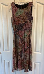 JBS Size 8 Multi-color GARDEN Floral Sleeveless MIDI Dress