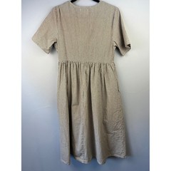 Things Between Cotton Striped Short Sleeve Dress SZ L Modest Coastal Grandma