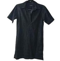 Lauren Ralph Lauren Size XS Denim Shift Dress Jones Street Wash Short Sleeve NWT
