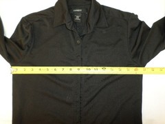 DESIGNER EXPRESS 100% POLYESTER LONG SLEEVE BUTTON UP BLACK DRESS SIZE 9/10