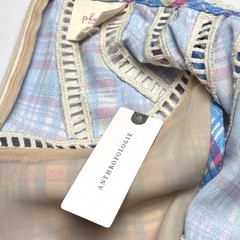 Plenty by Tracy Reese Anthropologie Plaid Floral Ruffle Mini Dress Pink Combo S