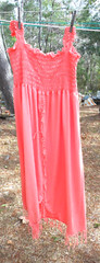 Win Win Womans Dress L-Xlg Pinkish-Orange Fringe Casual Attire CUTE L@@K