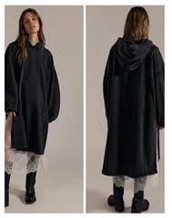 Free People We The Free Maxi Hoodie / Midi Length Dress Black Size L NWOT