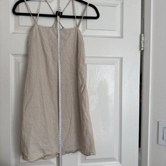 H&M Linen Blend Strappy Mini Dress Cream Beige Women&rsquo;s Size EUR 34 US XS