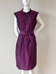 Burberry Silk Cotton Belted Shirt Dress IT44