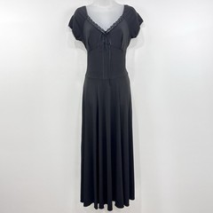 Monroe & Main Renaissance Dress S Black Babydoll Lace Trim Whimsigoth Milkmaid