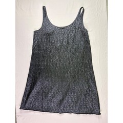 Eileen Fisher Scrumple Tussah Silk Tank Dress M Mini Crinkle Capsule Minimalist