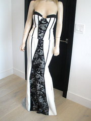 NEW $3K GLAMOUROUS JOHN PAUL ATAKER 2PC BUSTIER SEQUIN DRESS GOWN 6