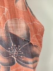 Made In Italy Women Short Dress 10 12 Orange Floral Casual Short Sleeve Summer