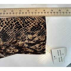 Ronni Nicole Midi Dress Womens 10 Black Taupe Animal Print Stretch Pull Over NWT