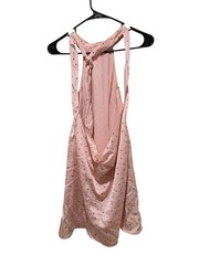 NWT Petal & Pup Gabrielle Pink Polka Dot Backless Halter Mini Dress Small