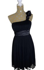 Y2K My Michelle One Shoulder Black Dress Size Medium Glam Grunge Formal M