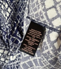 Ella Moss Lilia Dress In Navy Blue Size Small Embroidered Trim Geometric ED17801