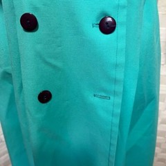 Vintage Turquoise Double Breasted Midi Dress with 3/4 Sleeves Retro 80s Style