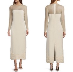 Antonio Melani x Elizabeth Damrich Babe Mesh Crepe Soutache Full Length Dress 4