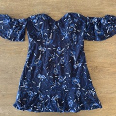 BARDOT Sapphire Lace Off the Shoulder Blue Dress-Sweetheart Mini-Sz 6-RRP $119