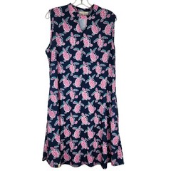 Simply Southern Blue Pink Sea Turtles Coastal Sleeveless Dress Women&rsquo;s XL