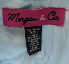 Vintage Morgan & Co. Juniors 9/10 Light Blue Strapless Sequin Chiffon Maxi Dress
