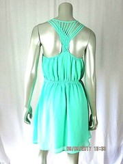 MINE SZ Juniors M Polyester Paris Green 2 Layers Pull Over Head Chic Tunic Dress