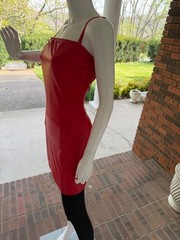 SPIRIT SIZE MEDIUM Red Spagehttii Straps Knee Length Stretch Spandex Blend