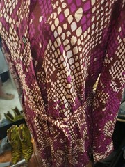 G by Giuliana Raspberry Beige Combo Snake Print Shirt Dress – Size L