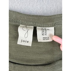 Joie Womens XL Olive Green Ribbed Modal Blend Sleeveless Maxi Tank Dress Slit
