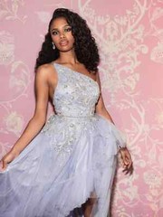 MAC DUGGAL 11265 Periwinkle One Shoulder Embroidered Rhinestone Glitter Gown 6