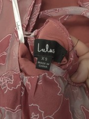 Lulus Feeling Like Forever Rose Jacquard Organza Lace-Up Midi Dress Size XS
