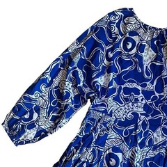 Rhode Women’s Sz M Blue Floral Print Mini Dress Emma Long Sleeve