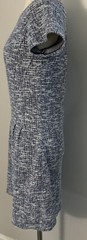 Loft Womens Blue Tweed Dress Back Cut Out Lined Size 6 Rounded Neck.