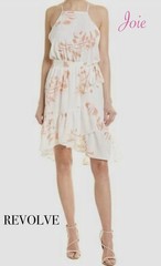 REVOLVE•Joie•Floral Deme A-Line Lightweight Belted Ruffle Hi-Low Hemline• Size:L
