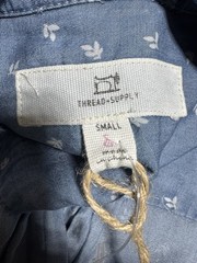 NWT Thread and Supply Blue Button Front Shirt Dress – Size Small – Casual