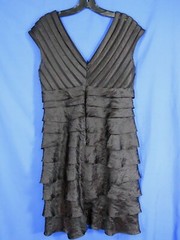 SCARLETT NITE Black Shimmer LAYERED PETAL SHEATH DRESS Party Cocktail CHIFFON 8