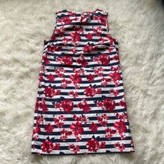 Tabitha Webb Blue Red Striped Floral Sleeveless Sheath Shift Dress