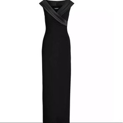 Ralph Lauren Jersey Off-The-Shoulder Formal Gown