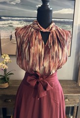 Beautiful Set Of Blouse Size M And Burgundy Skirt Size M. Very Elegant