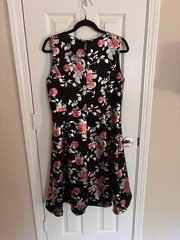 Women’s Size 12 Dress Enfocus Studio Floral Slip Black Hi-Low Sleeveless
