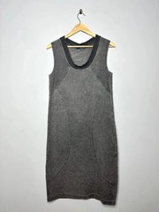 Crea Concept Linen Blend Dress Size 38 Uk 10 Knee Grey Deconstructed Avant Gard