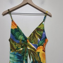 Jams World Sunburst Tropical Floral Strappy Midi Dress Women&rsquo;s M Hawaiian Resort