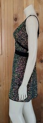Double Crazy Bodycon Dress Sequin Multicolor Adjustable Spaghetti Strap Size M